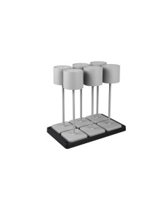 Pack de 6 lampes de table  rechargeables grises - Trio - Fernandez