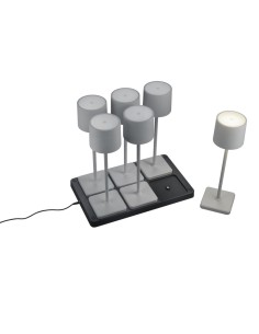 Pack de 6 lampes de table  rechargeables grises - Trio - Fernandez 2