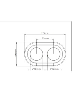 Plaque de finition double rétro porcelaine noire - Luminance 2