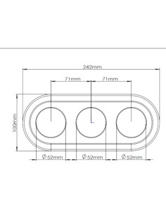 Plaque de finition triple rétro porcelaine blanche - Luminance 2