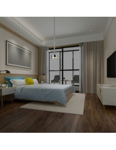 Suspension Led design scandinave verre-métal chrome - Mantra - Tonic 2