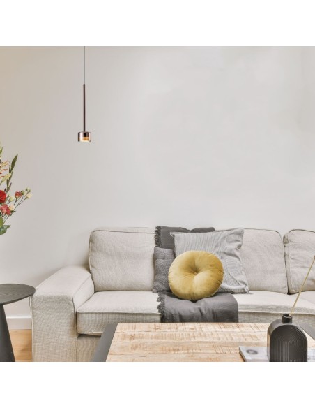 Mantra - Tonic - Suspension Led design scandinave verre-métal cuivre