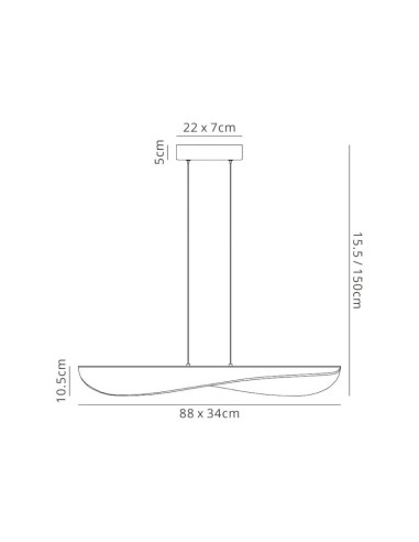 Bianca GM de Mantra - suspension Led dimmable - dessin technique