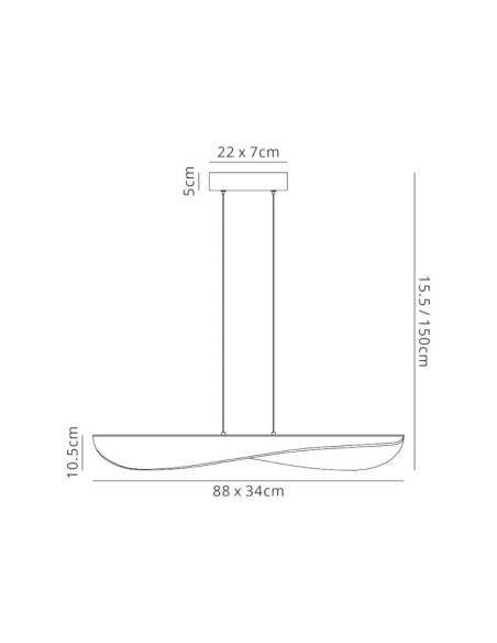 Bianca GM de Mantra - suspension Led dimmable - dessin technique