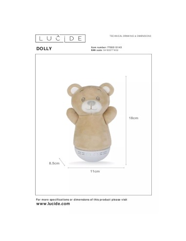 Veilleuse Dolly Bear - dessin technique