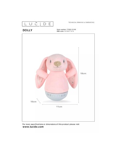 Veilleuse Dolly Bunny - dessin technique