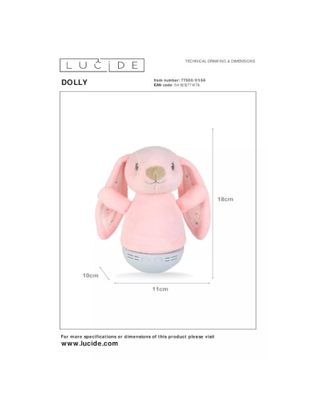 Veilleuse Dolly Bunny - dessin technique