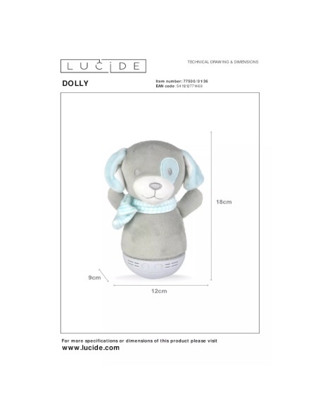 Veilleuse Dolly Doggy - dessin technique