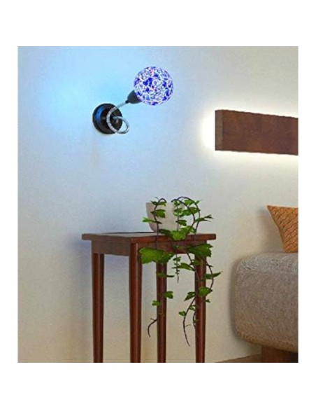 Girard-Sudron - Ampoule Led décorative  motifs mosaïque bleue dimmable forme globe  E27  -  Leluminaireled.com