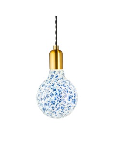 Ampoule décorative Led dimmable forme globe  E27  motifs mosaïque bleue - Girard-Sudron Leluminaireled.com 2