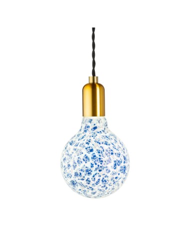 Girard-Sudron - Ampoule décorative Led dimmable forme globe  E27  motifs mosaïque bleue -  Leluminaireled.com