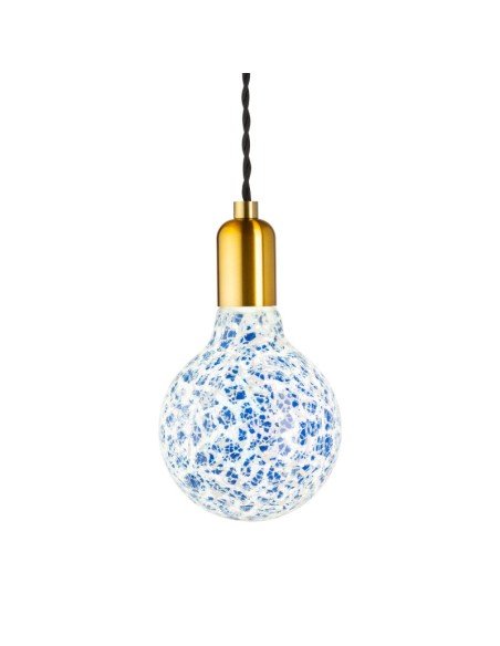 Girard-Sudron - Ampoule décorative Led dimmable forme globe  E27  motifs mosaïque bleue -  Leluminaireled.com