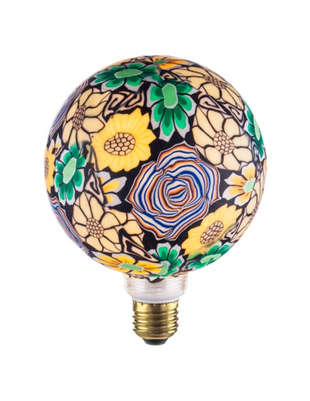 Ambiance sixties - ampoule E27 imprimé floral - Girard-Sudron
