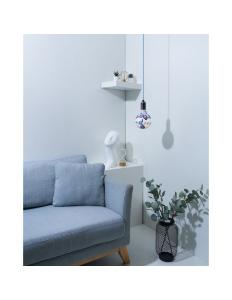 Ampoule décorative imprimé floral bleu - Girard-Sudron-