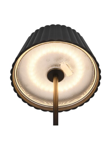 Suarez noir de Trio - Lampadaire extérieur autonome rechargeable Leluminaireled.com