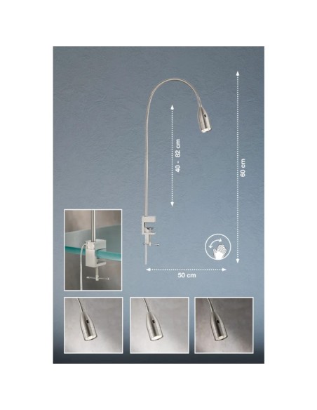 Lampe de table Led orientable  fixation étau - Fischer&Honsel- Sten