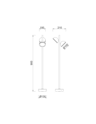Borne extérieure Everest  de Mantra - dessin technique