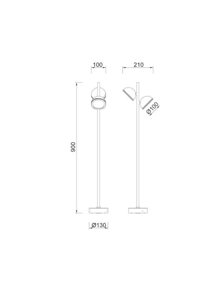 Borne extérieure Everest  de Mantra - dessin technique
