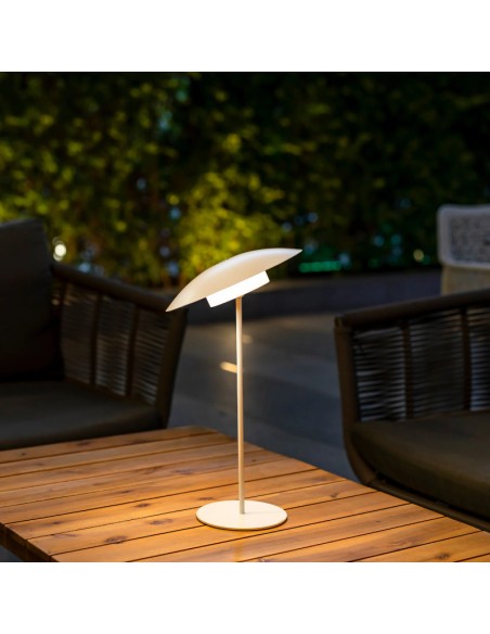 Sardinia40 - New Garden - Lampe de table extérieure autonome blanche -  tête orientable