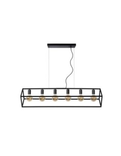 Suspension Dimmable 6xE27 40W IP20 Métal Noir - Lucide - Fabian 2
