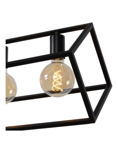 Suspension Dimmable 6xE27 40W IP20 Métal Noir - Lucide - Fabian