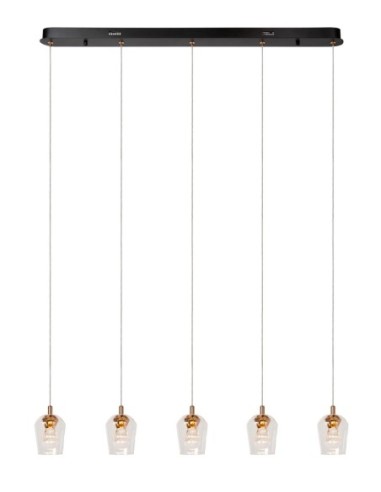 Lucide BERLIANE Suspension LED Dim. 5x4W 2700K Transparent | Deko Light