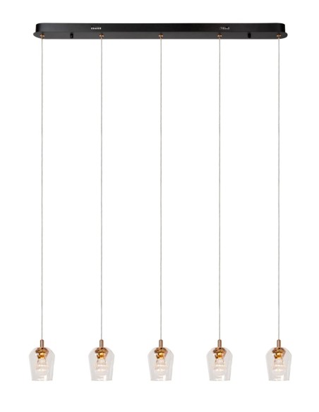 Lucide BERLIANE Suspension LED Dim. 5x4W 2700K Transparent | Deko Light
