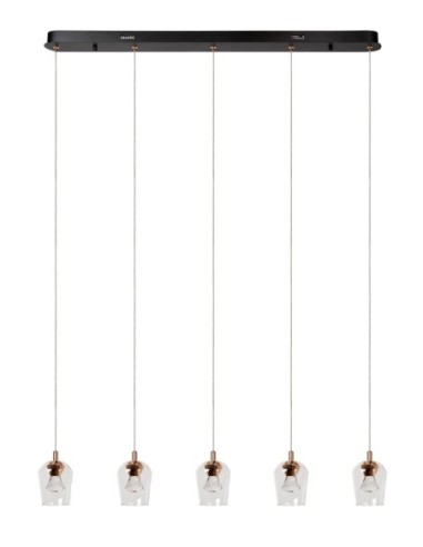 Lucide BERLIANE Suspension LED Dim. 5x4W 2700K Transparent | Deko Light