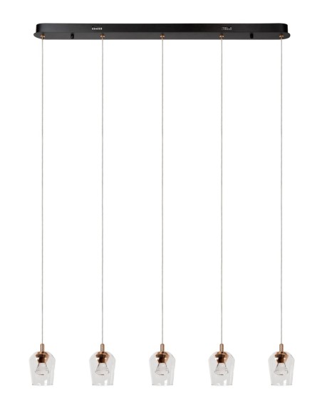 Lucide BERLIANE Suspension LED Dim. 5x4W 2700K Transparent | Deko Light