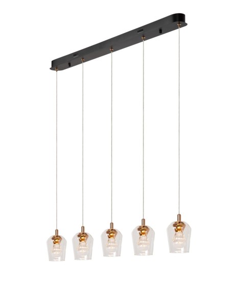Lucide BERLIANE Suspension LED Dim. 5x4W 2700K Transparent | Deko Light