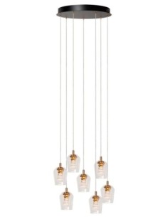 Suspension Led 5x4w métal or et verre - Lucide - Berliane