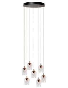 Suspension Led 5x4w métal or et verre - Lucide - Berliane 2