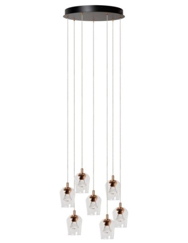Lucide - Berliane - Suspension Led 5x4w métal or et verre