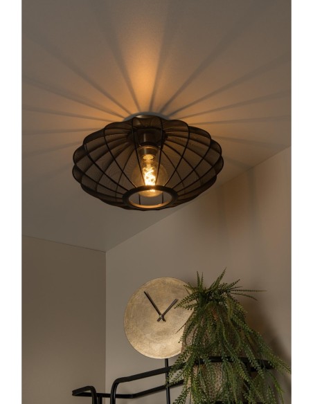 Lucide CORINA Plafonnier Diam. 40 cm 1xE27 Noir | Deko Light