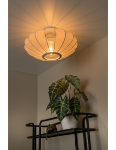 Plafonnier abat-jour textile crème - E27 - Lucide - Corina 2