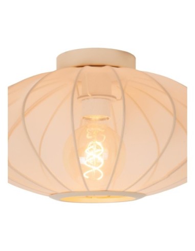 Corina de Lucide - Plafonnier abat-jour textile crème - E27