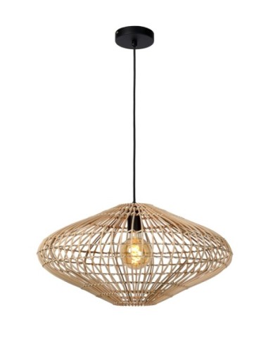 Suspension Diam. 56 cm 1xE27 40 W Rotin Naturel - Lucide - Magali