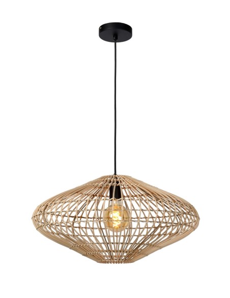 Suspension Diam. 56 cm 1xE27 40 W Rotin Naturel - Lucide - Magali