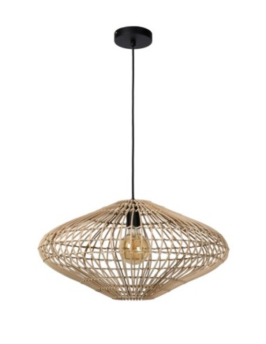 Suspension Diam. 56 cm 1xE27 40 W Rotin Naturel - Lucide - Magali