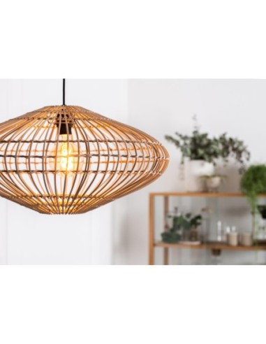Suspension Diam. 56 cm 1xE27 40 W Rotin Naturel - Lucide - Magali