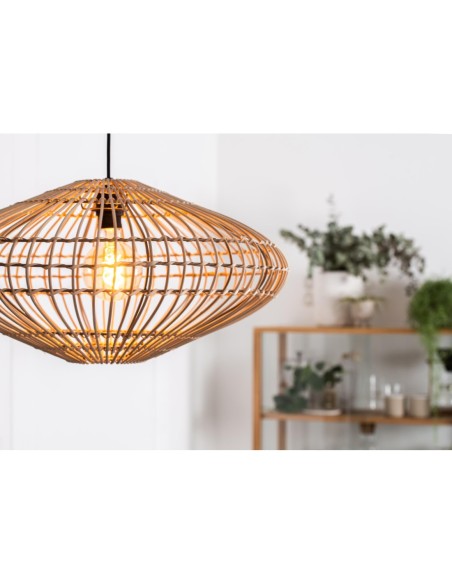 Suspension Diam. 56 cm 1xE27 40 W Rotin Naturel - Lucide - Magali