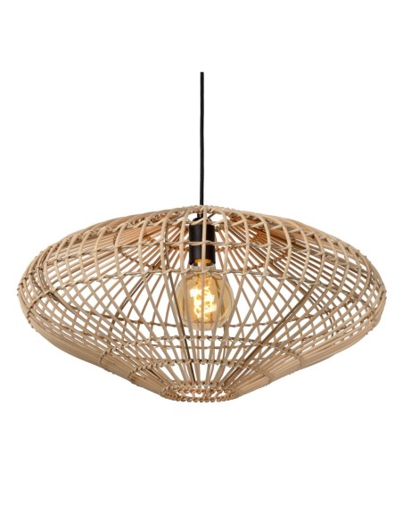Suspension Diam. 56 cm 1xE27 40 W Rotin Naturel - Lucide - Magali