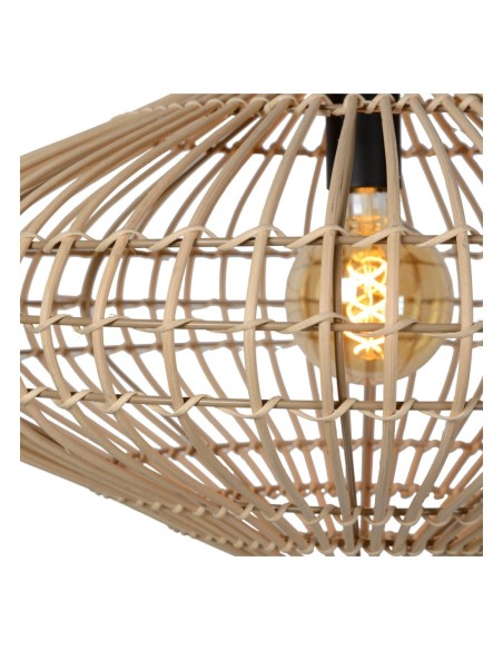 Suspension Diam. 56 cm 1xE27 40 W Rotin Naturel - Lucide - Magali