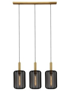 Suspension abat-jour textile noir  - 3xE27 - Lucide - Corina