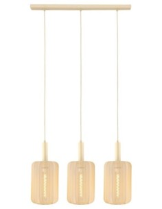 Suspension abat-jour textile crème - 3xE27 - Lucide - Corina