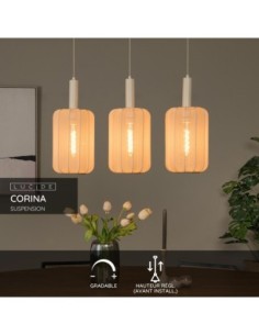 Lucide CORINA Suspension 3xE27 Creme | Deko Light 2