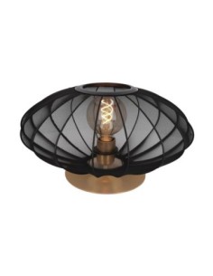 Lampe de table abat-jour textile noir et or - E27 - Lucide - Corina