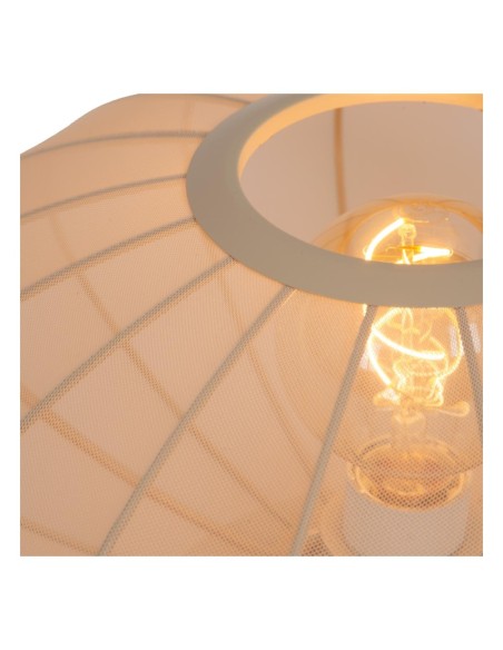 Corina de Lucide - Lampe de table abat-jour textile crème - E27