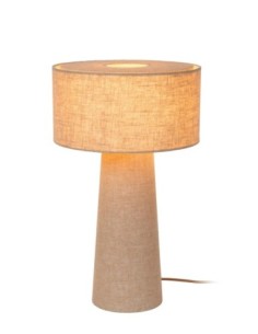 Lampe de table Diam. 30 cm 1xE27 40W lin naturel - Lucide - Leeroy