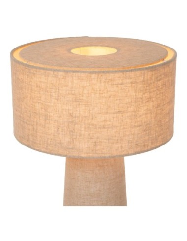 Leeroy  de Lucide - Lampe à poser Diam. 30 cm 1xE27 40W lin naturel